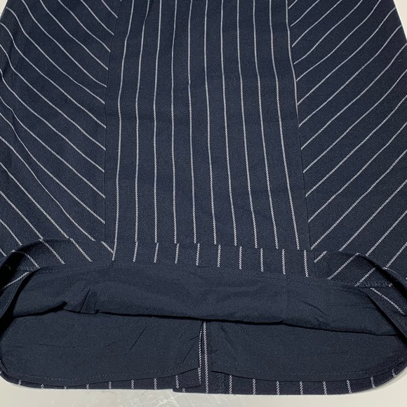 Cleo Navy Blue White Pinstripes Pencil Skirt Size 10 - Picture 6 of 11